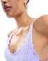 ASOS DESIGN seamless sculpting lettuce edge detail cami top in lilac