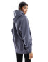 Pull&Bear oversized hoodie in blue grey