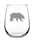 Bear Silhouette Rustic Cabin Gifts Stem Less Wine Glass, 17 oz