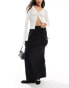 ASOS DESIGN cargo maxi skirt in black