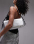 Topshop Stevie structured shoulder bag in silver