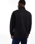 Tommy Jeans badge logo 1/4 zip sweatshirt in black