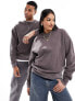 ASOS DESIGN unisex oversized sweatshirt in washed brown