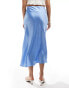 New Look satin bias midi skirt in light blue