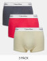 Calvin Klein 3-pack trunks in pink, charcoal grey and beige