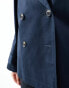 ASOS DESIGN short trench coat in navy