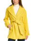 Boden Brushed Belted Wool & Alpaca-Blend Coat Women's Yellow 14R