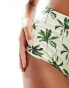 ASOS DESIGN high waist bikini bottom in palm print