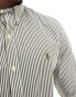 Polo Ralph Lauren icon logo slim fit stripe poplin shirt in olive green/white