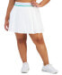 Plus Size Active Striped High-Waist Pleated Skort, Created for Macy's