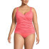 Пляжная одежда для женщин Lands End Womens Plus Size V-Neck Wrap Underwire Tankini Swimsuit Top Adjustable Straps