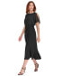 Women's Chiffon-Overlay Midi Dress