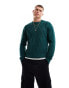 Ben Sherman cable crew neck jumper in green