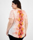 Plus Size Ombré Flora Scoop-Neck Top, Created for Macy's