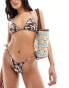 & Other Stories floral print tie waist bikini bottom in brown