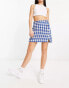 River Island boucle dogtooth print skirt co-ord in blue