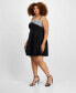 Trendy Plus Size Sequined Knot-Front Fit & Flare Dress