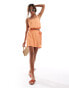 Vero Moda linen blend skort co-ord in orange