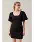 Women's Puff sleeve little black dress, fit & flare