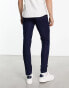 ASOS DESIGN smart skinny linen mix trousers in navy