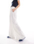 Stradivarius linen look super wide leg trouser in white