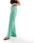 & Other Stories wide leg soft drawstring trousers in light green stripes