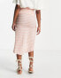 ASOS DESIGN textured twist front midi skirt in natural stripe