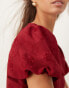 Sister Jane puff sleeve bubble hem maxi dress in deep red