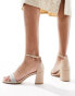 ALDO Pristine embellished block heel sandals in bone leather