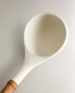 Silicone and wood ladle