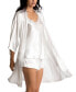 Женская пижама Linea Donatella Bride Satin Wrap Robe, Cami & Tap Shorts Set