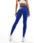 Gym King Impact branded tape leggings in blue