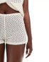 ASOS DESIGN crochet look hotpants co ord in ecru