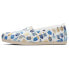 TOMS Alpargata Cozy Dreidel Graphic Slip On Womens Blue, White Flats Casual 100