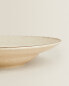 Porcelain pasta plate with antique finish rim