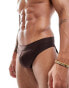 ASOS DESIGN swim briefs in brown