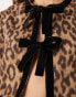 Sister Jane bow front cardigan in leopard