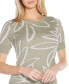 Women's Floral Jacquard Short Sleeve Sweater