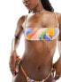 ASOS DESIGN mix and match skinny crop bikini top in vibrant abstract print