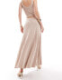 4th & Reckless rib knitted maxi skirt co-ord in camel