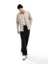 Calvin Klein Jeans monogram logo badge relaxed shirt in taupe