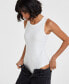 Women's Sleeveless Ribbed Bodysuit, Washed White, Created for Macy's