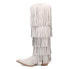 Dingo Wild Child Fringe Snip Toe Cowboy Womens White Casual Boots DI276-100