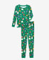 Family Pajamas Little & Big Kid 2-Pc. Cotton Snug-Fit Ornament Toss Pajamas Set, Created for Macy's