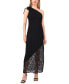 Women's One-Shoulder Sleeveless Lace Maxi Dress