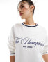 Kaiia Hamptons logo contrast edge sweatshirt in white