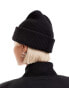 Monki ribbed beanie hat in black