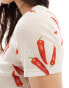 ASOS DESIGN mesh baby tee with all over chilli print