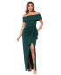 Women's Off-The-Shoulder Ruched Side-Slit Gown