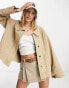 Urban Revivo contrast stitch denim jacket in camel